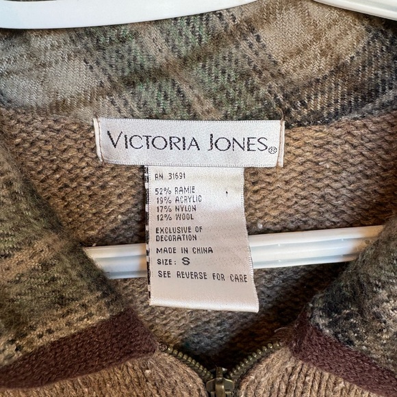 Victoria Jones Snowman Christmas Sweater – Women’s Small – Zip Front – Cozy - Picture 4 of 5